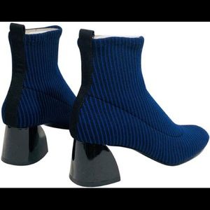 Zara Blue Ankle Stretch Sock Boots Size 5